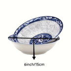 Set of 6 Slim Ceramic Bowls 6 Inch Microwave Safe Soup Noodle Meal Prep Serving Bowls for Home Kitchen