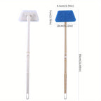 2-in-1 Bath Scrubber & Squeegee 16-Piece Cleaning Brush System with 22" Handle – 90° Rotating Head, Replaceable Sponge, Nylon Bristles for Bathroom, Kitchen, Patio & Outdoor Surfaces