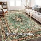 Boho Cashmere-Feel Area Rug Large Washable for Living Room & Dining Room – Soft Anti-Slip Bohemian Carpet for Bedroom & Office, 2 Sizes