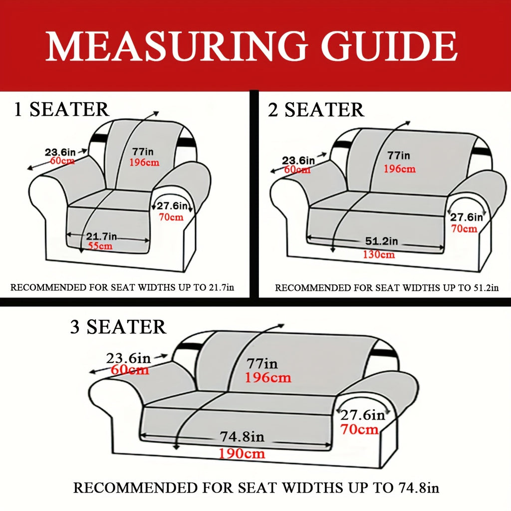 Stretch Sofa Slipcover Non-Slip Elastic All Season Dust Proof Cat Scratch Protector - Durable Couch Cover Living Room 1 2 3 Seater 4 Colors