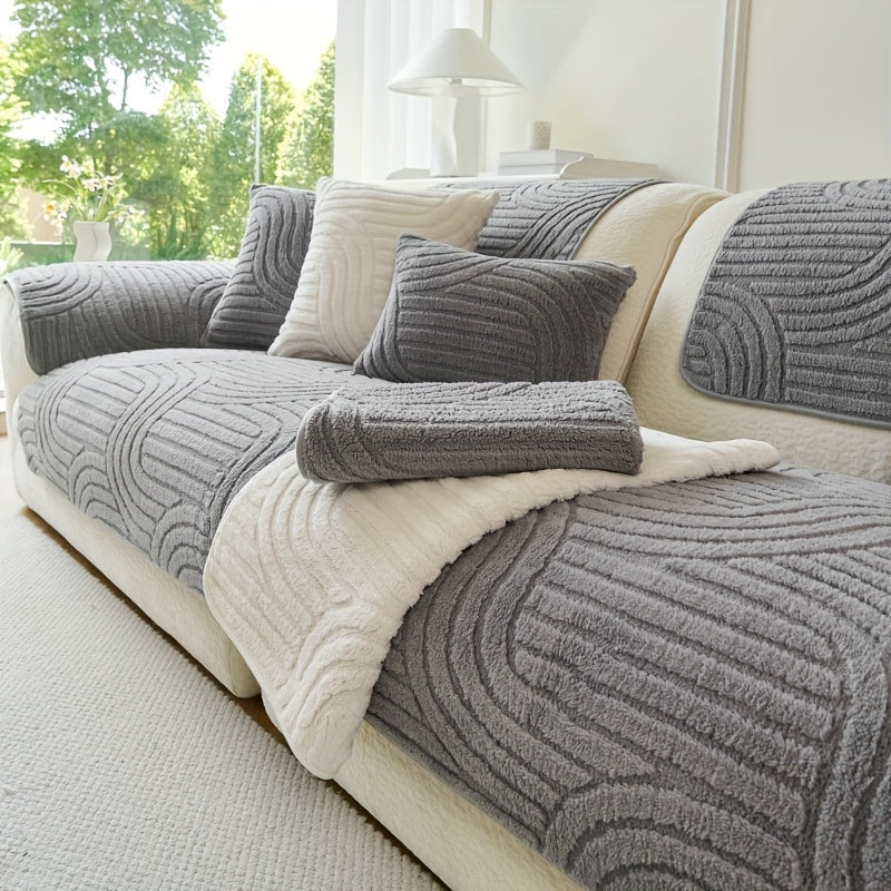Bohemian Plush Sofa Cushion Cover Christmas Decorative Non-Slip Machine Washable Pet-Friendly All-Season Pillow Cover for Living Room Bedroom Office Home Decor