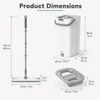 Flat Mop and Bucket Set Self-Cleaning – 6 Washable Microfiber Pads, Hands-Free Wringing Wet Dry Floor Mop for Hardwood, Tile & Laminate
