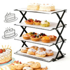 Foldable Cooling Rack 4-Tier Baking Wire Rack with 20pcs Parchment Paper – Collapsible Roasting Grilling Rack for Oven, Camping & Picnic