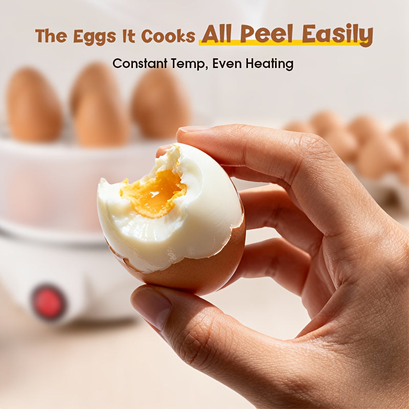 Electric Egg Cooker Steamer 1 or 2 Layer, Auto Shut-Off, Boiled & Soft-Boiled, with Descaling Accessories – Mini Breakfast Machine for Kitchen, Dorm & Office