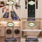 Floral Doormat Indoor Non-Slip Hydrangea Lavender Print Flannel Welcome Mat Easy Clean for Entrance Bedroom Living Room Holiday Decor 3 Sizes