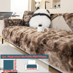Plush Gradient Velvet Sofa Cover 450-500gsm Super Soft Warm Winter Pet Friendly Non-Slip Machine Washable Modern Style 1 2 3 4 Seater Living Room Couch Protector