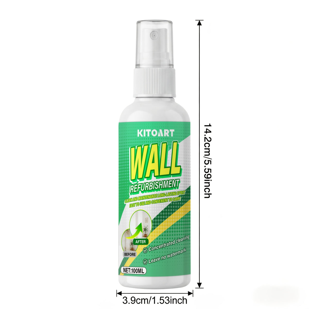 Wall Stain Remover Spray – Instant Cleaner for Walls, Ceilings, Kitchen, Bathroom & Grout – Odorless No-Residue Formula