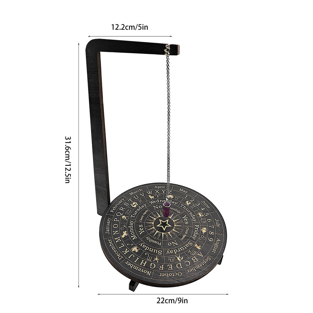 Wooden Pendulum Stand 3D Divination Crystal Display Holder | Witchcraft Altar Supplies, Necklace Display Stand for Meditation, Crystal Rituals, Boho Witch Room Decor