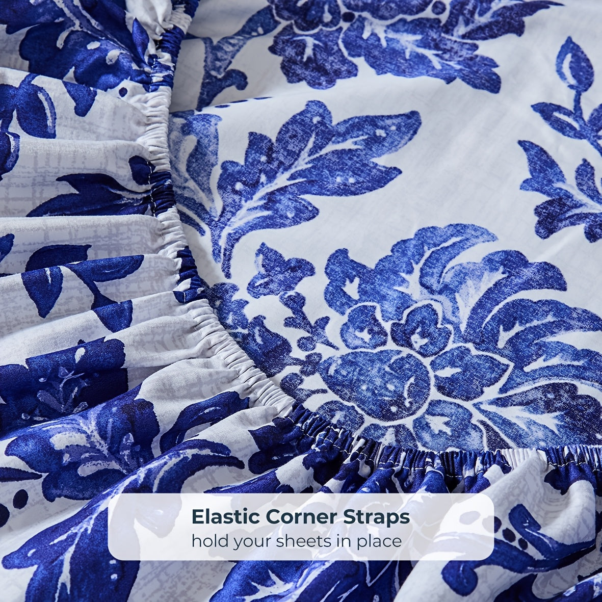 Floral Sheet Set – 4-Piece Soft Fitted & Flat Sheets with Pillowcases, Wrinkle-Resistant Bedding