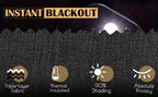 Blackout Curtains 4 Panel Set Grommet Textured for Bedroom & Living Room – 100% Room Darkening Thermal Insulated Luxury Drapes, 11 Colors & 5 Lengths