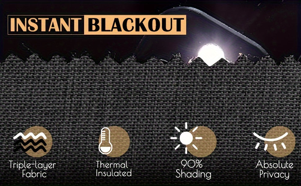 Blackout Curtains 4 Panel Set Grommet Textured for Bedroom & Living Room – 100% Room Darkening Thermal Insulated Luxury Drapes, 11 Colors & 5 Lengths