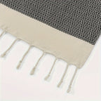 Cotton Tassel Blanket Boho Diamond Grid 100% Cotton 350GSM Breathable Soft All Season Machine Washable Throw for Bed Sofa Picnic Travel Black Navy Blue Light Blue Gray Red Orange Brown 49x71 Inch