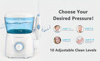 Water Flosser for Teeth & Braces – 8 Jet Tips, 10 Pressure Settings, 20oz Large Tank Oral Irrigator for Family Deep Cleaning & Braces Care