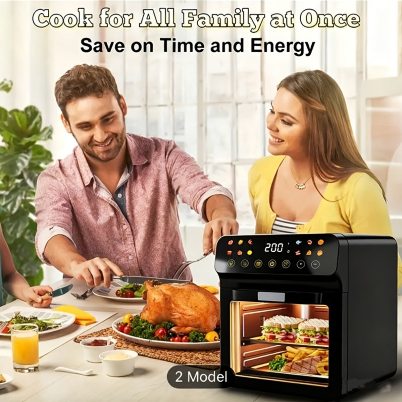 Large Capacity Air Fryer 6QT & 12QT with Visual Window Smart Auto-Cook Anti-Scald Handle for Chicken Fish and More
