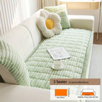 Fuzzy Quilted Pet Couch Cover Non-Slip Washable – Short Plush 100% Polyester Sofa Protector for Dogs, 5 Colors, Armchair Loveseat 2/3/4-Seater & Sectional Slipcover