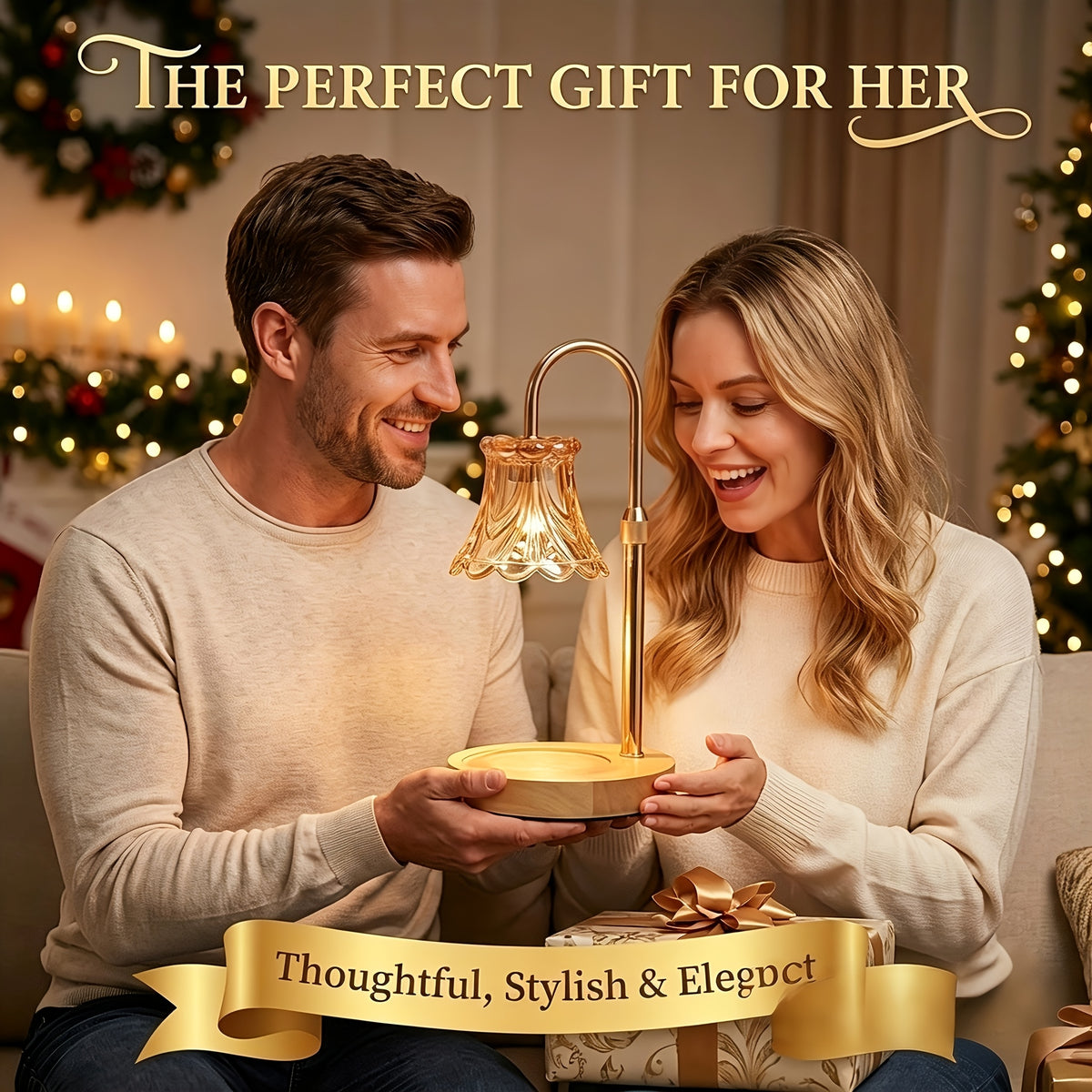 Flower Candle Warmer Lamp 2-Pack – Adjustable Height with Timer & Dimmer, Wax Melt Warmer for Scented Wax, Flameless Room Decor, Thoughtful Gift for Mom (Bulb Not Included)