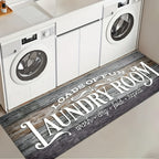 Non-Slip Runner Rug Washable Machine Wash Kitchen Mat Laundry Room | Front of Washer Dryer Bathroom Hallway Porch Floor Mat – White Blue Green Black Red, 45x120 & 45x150cm Easy Care