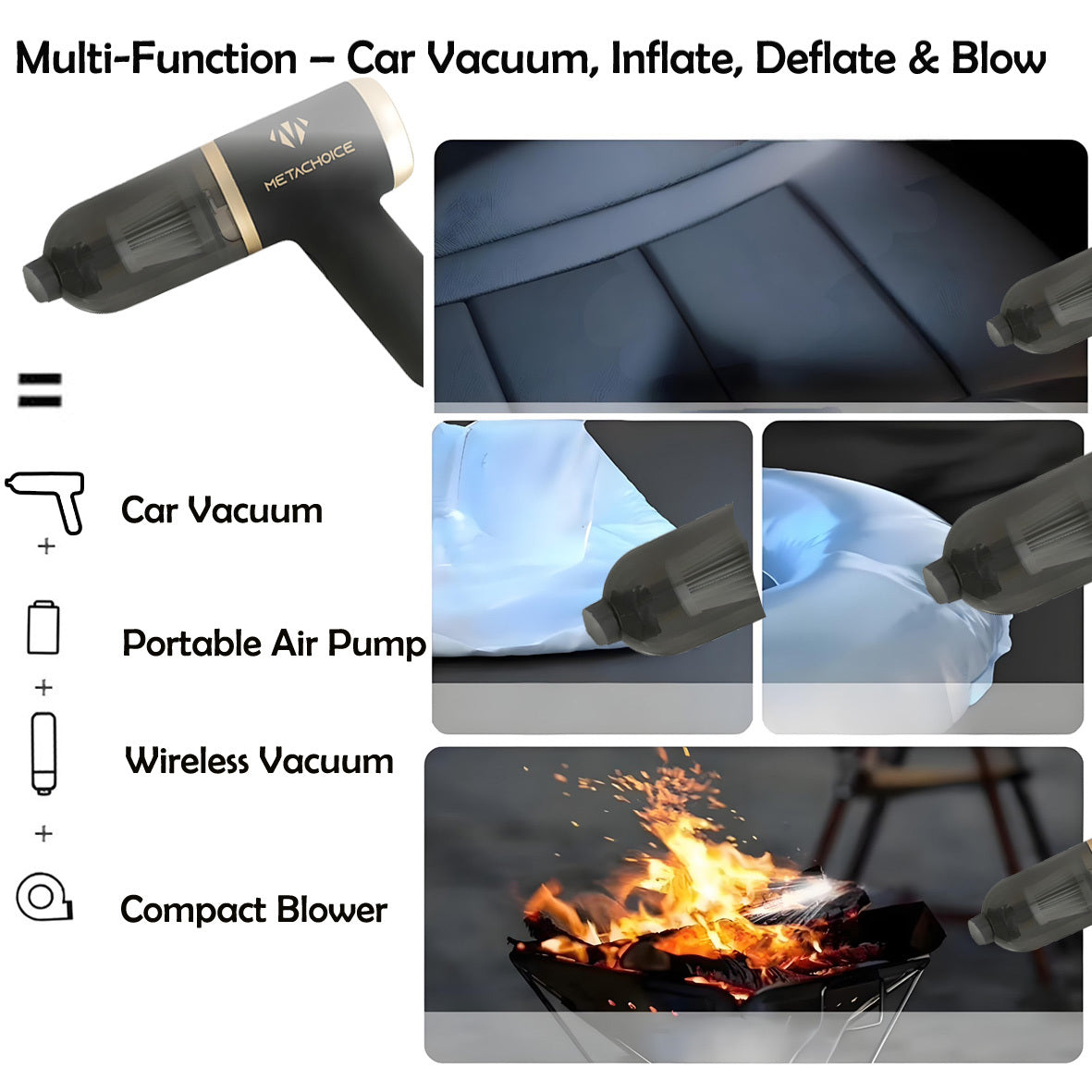 Cordless Handheld Vacuum Cleaner 12KPa High Suction – Blow & Suction Dual Mode, Ultra-Lightweight 12.2oz, 2x2000mAh Battery, Type-C Charging, Mini Portable Vacuum for Car Home Office Pet Hair
