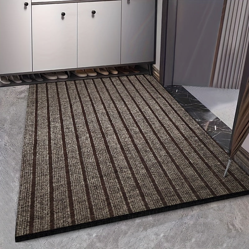 Striped Non-Slip Floor Mat with Rubber Bottom - Dust Removal Entrance Door Mat for Kitchen, Entryway & Indoor Use, Easy Clean Durable Carpet Mat in Multiple Sizes & Colors