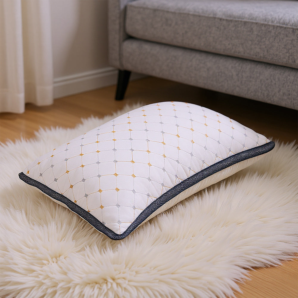 Down Alternative Bed Pillows 2 Pack – Microfiber Fill Neck & Shoulder Pain Relief, Bounce-Back Support, Breathable Mesh, for Side Back Stomach Sleepers, Non-Collapsing Sleep Pillow, 29x19 Inch