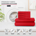 Brushed Microfiber Bed Sheet Set 6 Piece with Embroidered Pillowcases - Hotel Luxury Deep Pocket 16 Inch, Soft Breathable All Season, 24 Colors, Twin Twin XL Full Queen King Cal King