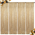 Sequin Curtains Backdrop 4 & 6 Panels 2x8FT - Shimmer Glitter Party Backdrop Curtain for Wedding Birthday Bachelorette Photo Booth, 25 Colors Reusable Event Decoration
