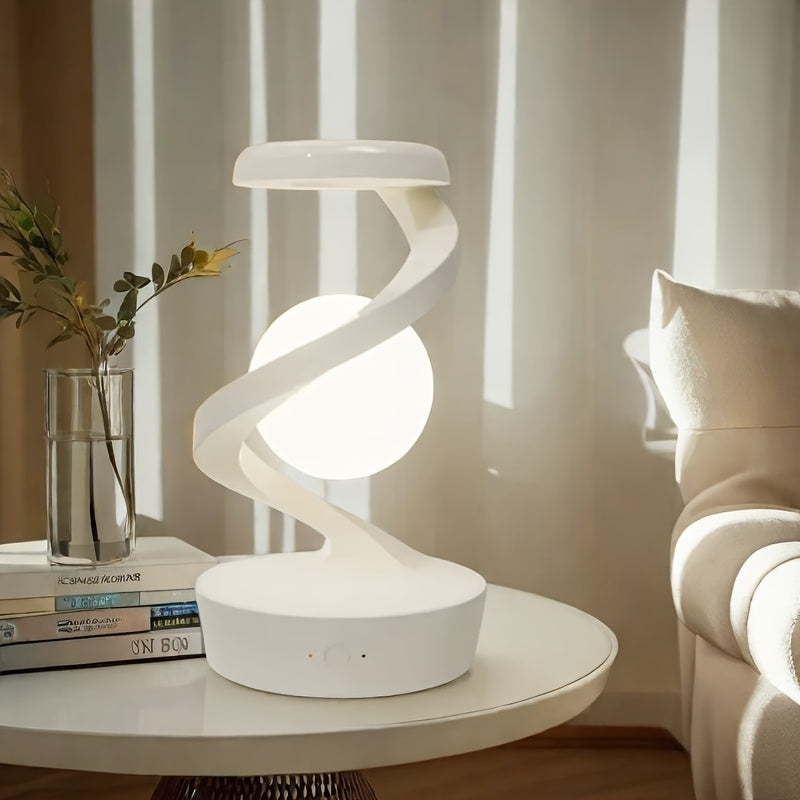 Floating Rotating Lamp with Wireless Charging, Color-Changing LED Table Lamp, Bedside Nightstand Lamp with Atmosphere Night Light – Home & Party Decor