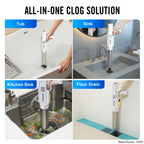 Electric Toilet Plunger 8V Cordless – High-Pressure Pneumatic Unclogger with Real-Time Pressure Display, Power Drain Opener for Clogged Toilets, Sinks & Floor Drains, Mess-Free Reusable, White Black