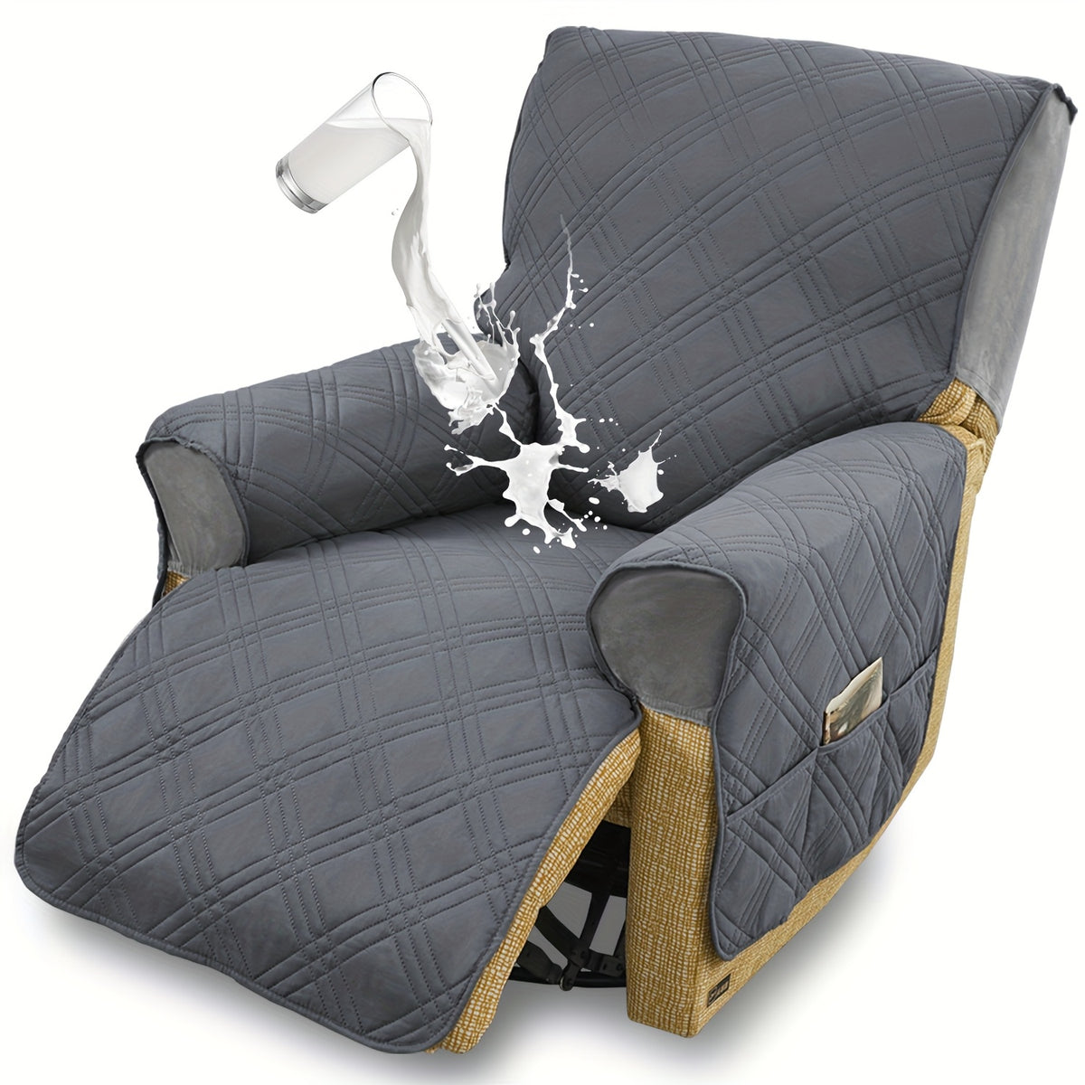 T-Cushion Armchair Cover Anti-Slip Double-Sided Design, Machine Washable Elastic Band Closure Chair Slipcover, Pet-Friendly All-Season Furniture Protector, Available in Small & Large – 8 Colors