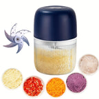 USB Rechargeable Electric Garlic Chopper Mini Portable Food Chopper 6-Blade – Chop Garlic, Ginger, Onion, Chili, Fruits & Meat with One Press | 800mAh Battery