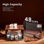 2-Tier K-Cup Coffee Pod Holder Stand | 48 Capsule Wood & Iron Coffee Station Organizer Space Saving Rack