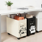 Under-Desk Rolling Storage Cart with Wheels Removable Storage Frame Space Saving Office Organizer for Kitchen Dorm Apartment Black White