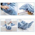 Shark Blanket Onesie Wearable Flannel Sleeping Bag with Hood - Cozy Shark Costume Blanket for Halloween, Shark Week & Parties, Machine Washable Funny Wearable Blanket