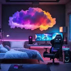 3D Thundercloud LED Atmosphere Light – Color-Changing USB Cloud Night Light for Gaming Room, Party, Garage & Club Decoration with Wall Mount & Freestanding Options