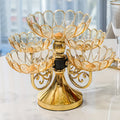 5-Tier Rotating Crystal Fruit Plate Set Luxury Round Snack Candy Bowl for Living Room Coffee Table – Elegant European Serveware Home Decor
