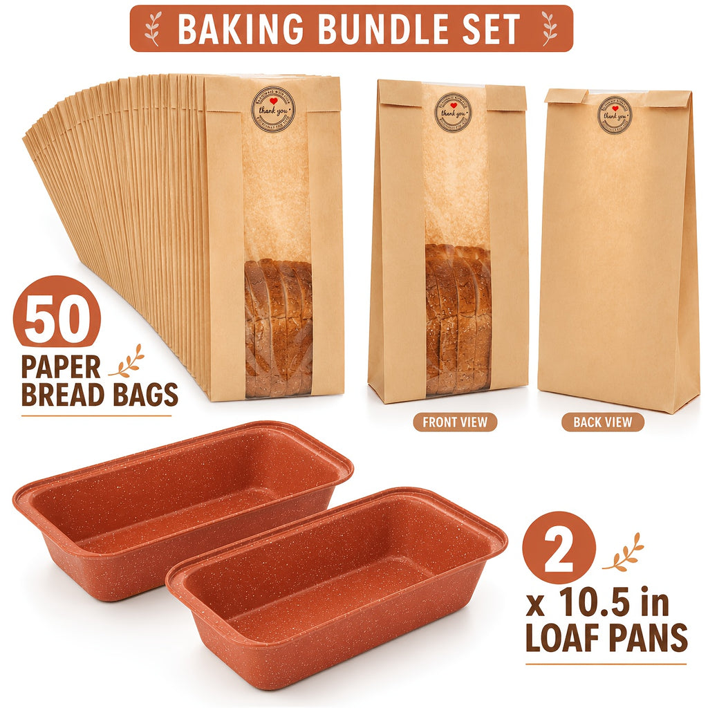 Nonstick Loaf Pan with Lid Carbon Steel Pullman Bread Pan – 9.5 & 10.5 & 13-Inch Homemade Bread Baking Pan with Bread Bags for Sandwiches & Toast