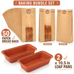 Nonstick Loaf Pan with Lid Carbon Steel Pullman Bread Pan – 9.5 & 10.5 & 13-Inch Homemade Bread Baking Pan with Bread Bags for Sandwiches & Toast