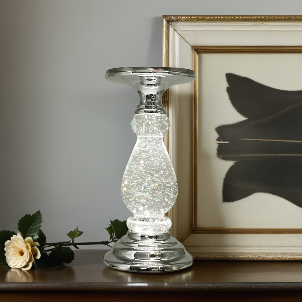 Swirling LED Candle Holder Water Lantern Acrylic Centerpiece – 3-Wick Table Decor for Wedding, Party & Holiday Gifts