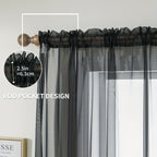 Sheer Gauze Curtains 4 Panels Rod Pocket – Dreamy Transparent Light Filtering Window Drapes for Living Room Bedroom Balcony, 11 Colors 3 Sizes