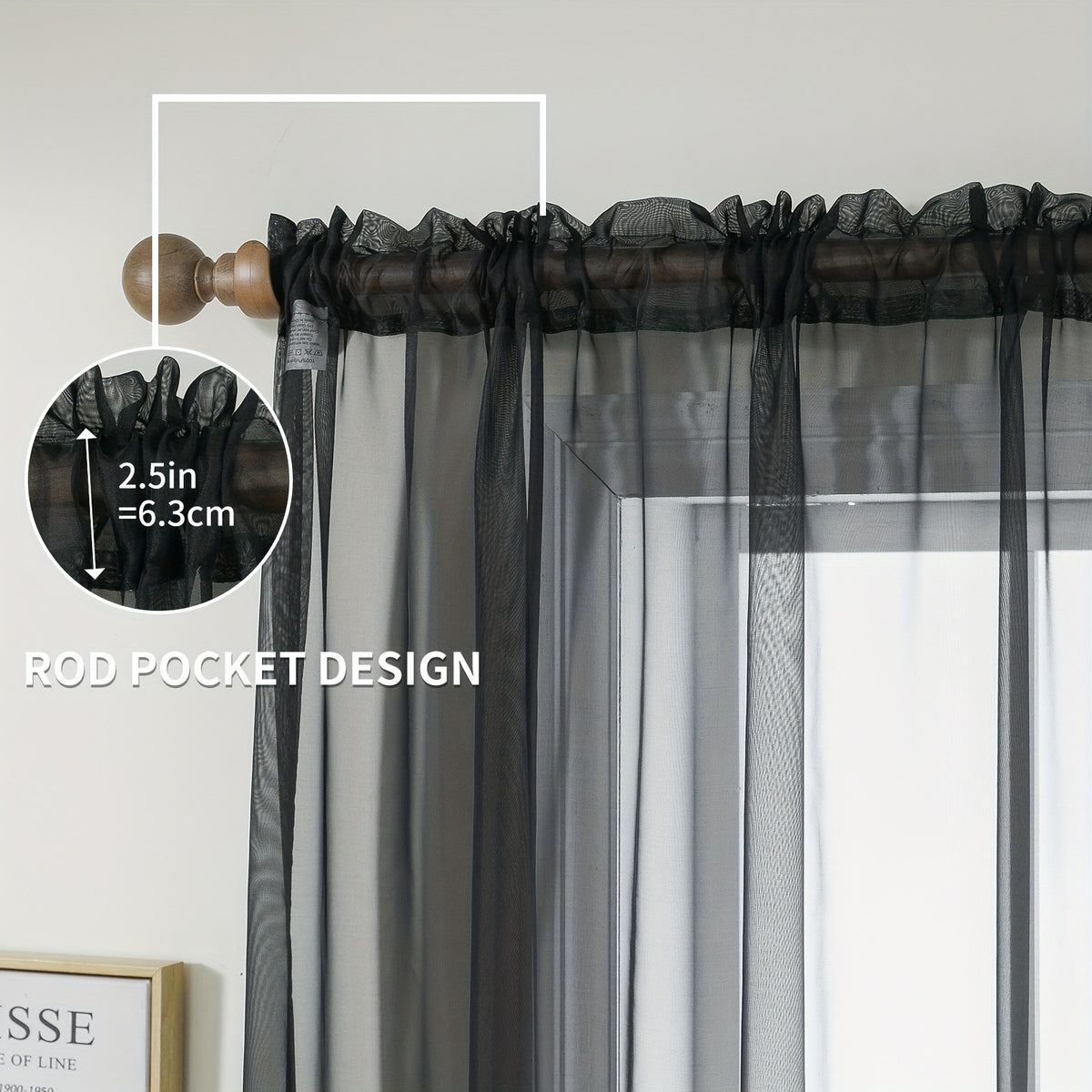 Sheer Gauze Curtains 4 Panels Rod Pocket – Dreamy Transparent Light Filtering Window Drapes for Living Room Bedroom Balcony, 11 Colors 3 Sizes