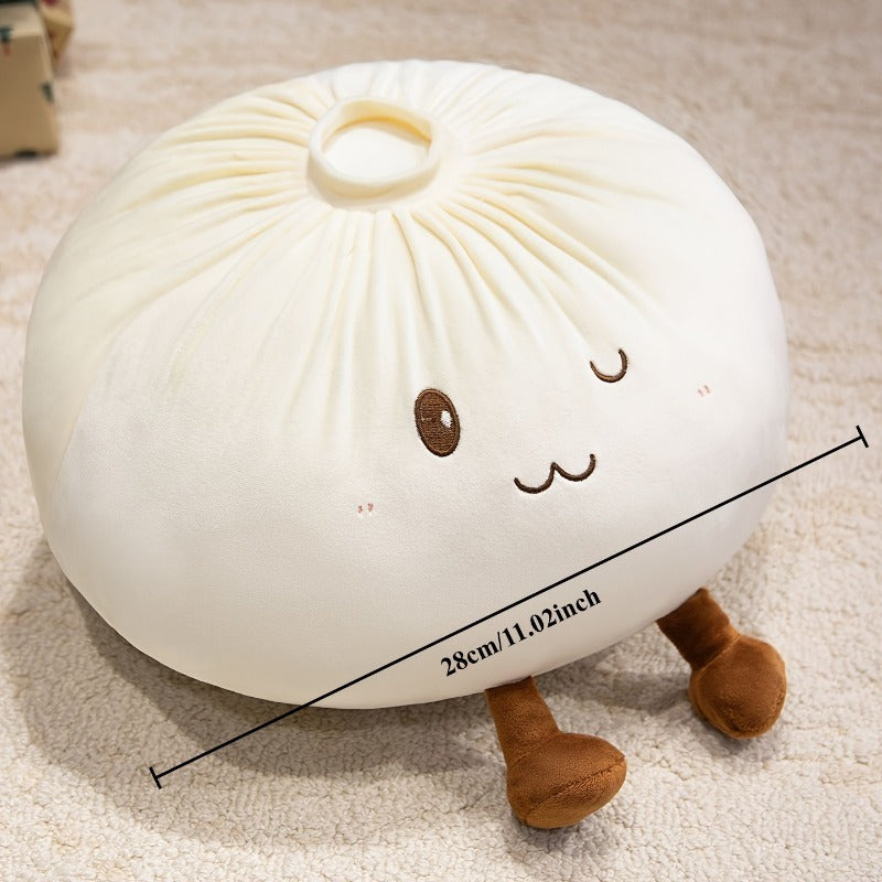 Dumpling Plush Pillow – Cute Korean Bun Stuffed Cushion for Bedroom, Sofa & Office Nap | Soft Fluffy Kawaii Decor Pillow | Hand Washable | White, Pink, Orange