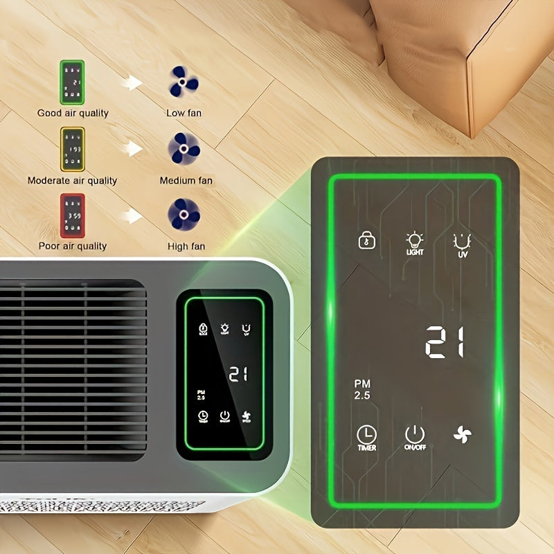 HEPA Air Purifier for Large Rooms Up to 1095 Sq Ft – PM2.5 Display, Air Quality Sensor, Auto Mode & Timer, Home Office Family Room Air Cleaner, Black White Grey Silver
