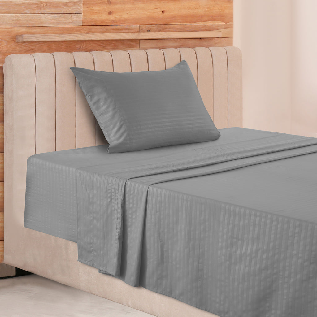 Luxury Striped Bed Sheet Set 3 or 4 Pcs – Hotel-Quality Deep Pocket 16", Extra Soft Breathable Cooling Sheets, Wrinkle & Fade Resistant, Twin Twin XL Full Queen King Cal King, 11 Colors