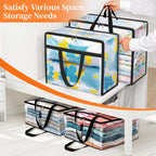 Clear Clothes Storage Bags 6-Pack 15.85 Gallon PVC Foldable Closet Organizer Under Bed Storage Containers with Zippers for Comforter Blanket Bedding Duvet – Transparent Moving Packing Bags