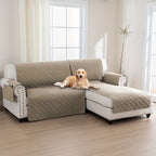 L-Shaped Sectional Sofa Cover 100% Liquid-Resistant Couch Slipcover with Non-Slip Straps for Dogs Cats Pets Left Right Chaise