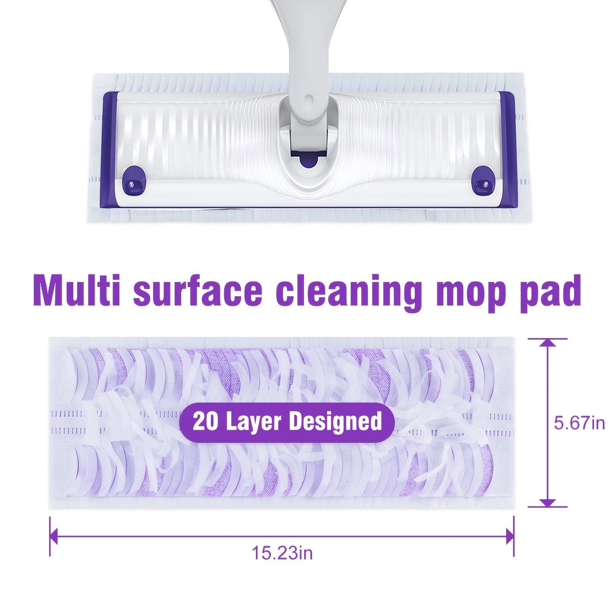 Mop Pad Refills Compatible with Swiffer PowerMop Dry and Wet Disposable Pads for Multi-Surface Floor Cleaning Non-Woven Unscented Replacement Mop Pads 10 20 or 40 Count