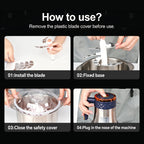 Food Processor 5L 500W Electric Meat Grinder & Vegetable Chopper - 6 Blades, 5 Speed Settings, Stainless Steel Bowl, 3 Attachments for Mincing Meat, Garlic, Baby Food Prep - Home Kitchen MG-1001
