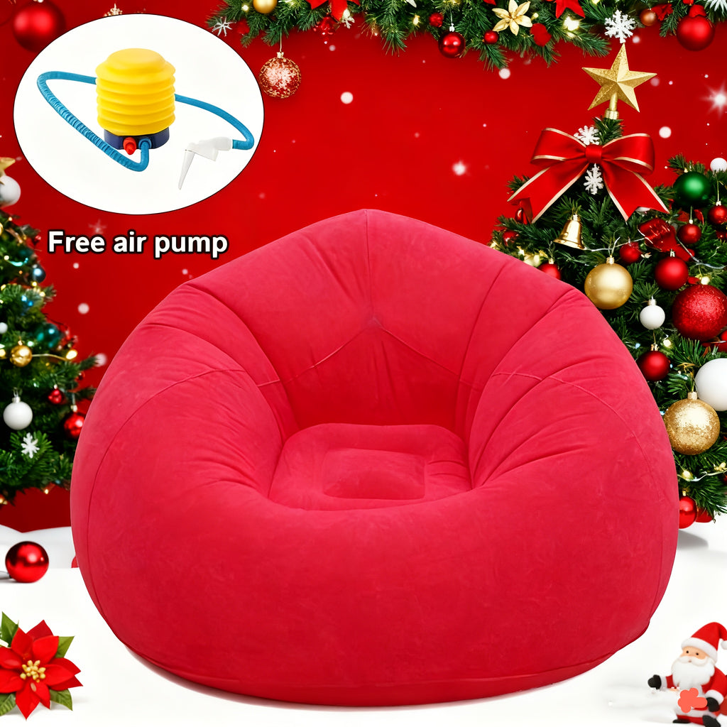 Large Bean Bag Chair Inflatable Lounge Sofa – Soft Comfortable Lazy Seat Tatami Floor Chair for Living Room Office Outdoor Camping, Multiple Colors
