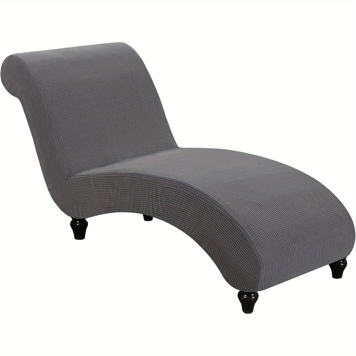 Chaise Lounge Cover Stretch Slipcover – Jacquard Lattice Fabric, Soft Machine Washable Chair Cover with No or Double Armrests for Living Room Bedroom, 11 Colors