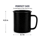 Enamel Steel Coffee Mug 25oz – Dark Blue Speckle Tall Mug, Dishwasher & Microwave Safe, Hot & Cold Beverages for Office & Home